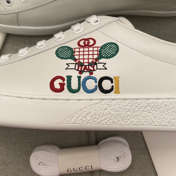 Gucci Shoes Gucci Ace Tennis Embroidered Logo Gg Sneakers New